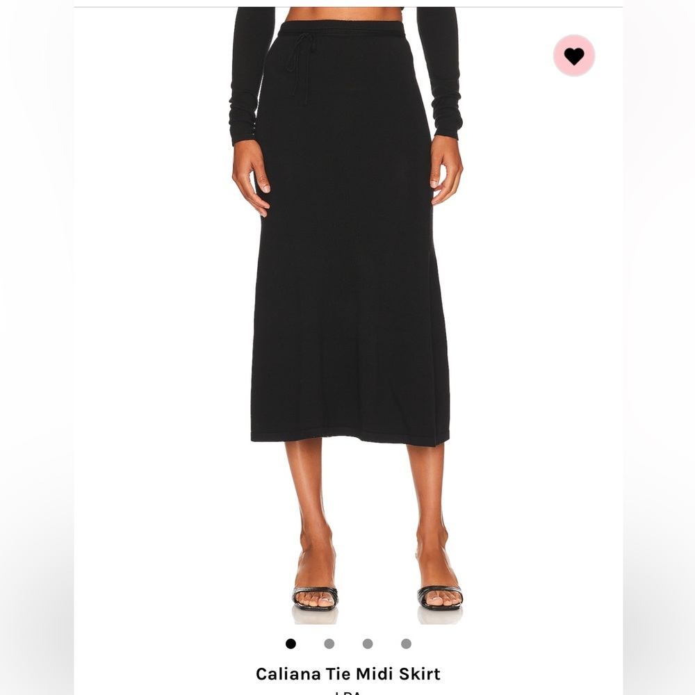 Black knit midi skirt